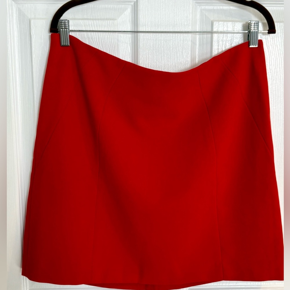 LOFT Vibrant Red Crepe Skirt